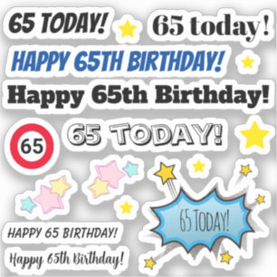 65 and Fabulous Multiple Birthday Stickers