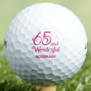 65 and Wonderful Birthday Gift for Mom – Script Golf Balls