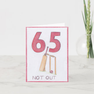 65 et pas dehors, carte d'anniversaire de cricket