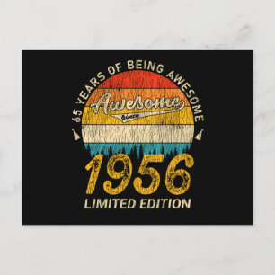 65 Year Old Bday 1956 Awesome Since 65th Birthday Postcard
