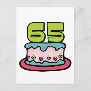 65 Year Old Birthday Cake Postcard