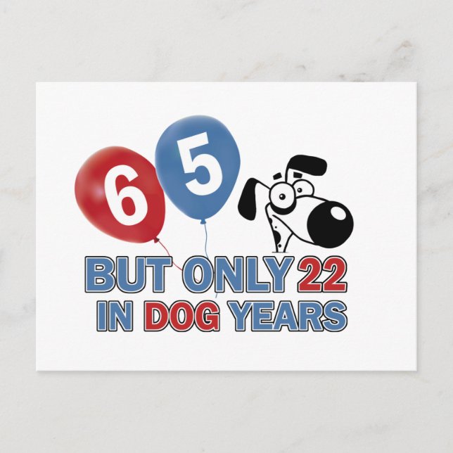 65 year old design postcard (Front)