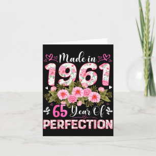 65 Year Old Made In 1961 Floral 65th Birthday Wome Thank You Card