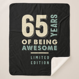 65 Years Of Being Awesome - 65th Birthday Sherpa Blanket
