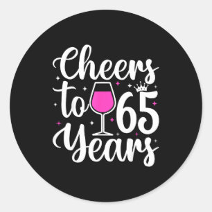65 Years Old 65th Birthday Party Men Women  Classic Round Sticker