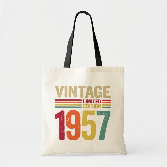 65 Years Old Gifts Vintage 1957 65th Birthday gift Tote Bag (Front)