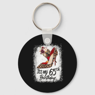 65 Years Old High Heels Leopard It's My 65th Birth Keychain