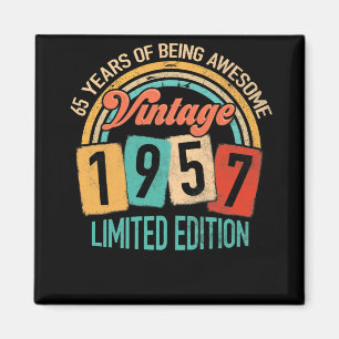 65 Years Old Of Be Awesome In 1957 65th Birthday Magnet