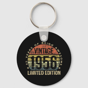 65 Years Old Vintage 1956 Limited Edition Birthday Keychain