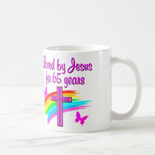 65 YR OLD CHRISTIAN COFFEE MUG
