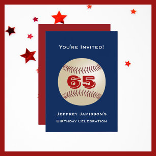 65e anniversaire de fête Invitation Baseball