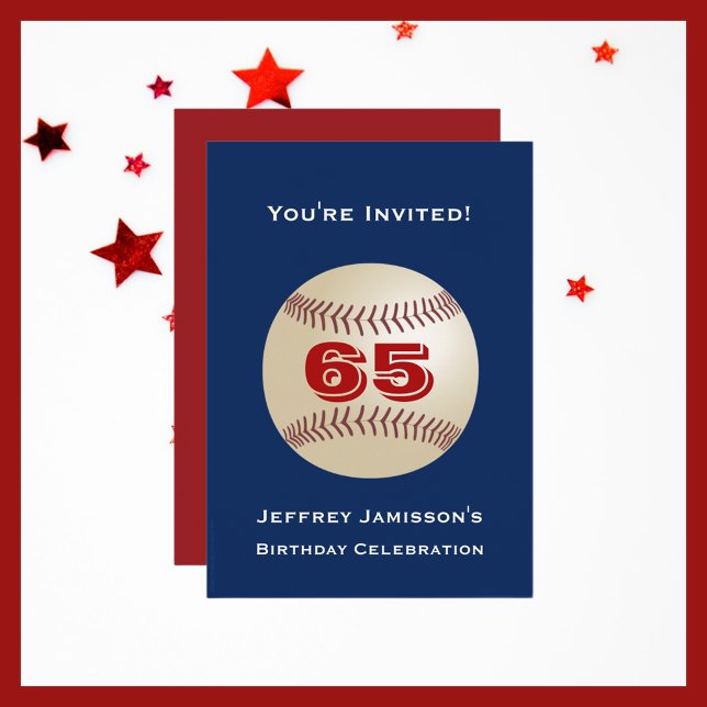65e anniversaire de fête Invitation Baseball (Créateur téléchargé)