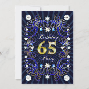65e anniversaire invitation de fête avec des masse
