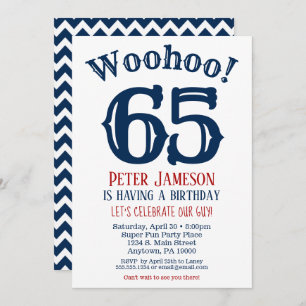 65e anniversaire Invitation Mens Marine Bleu