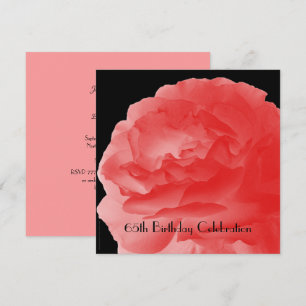 65e anniversaire Invitation Rose corail