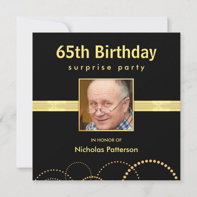 65e anniversaire Invitations - Photo personnalisée (Devant)
