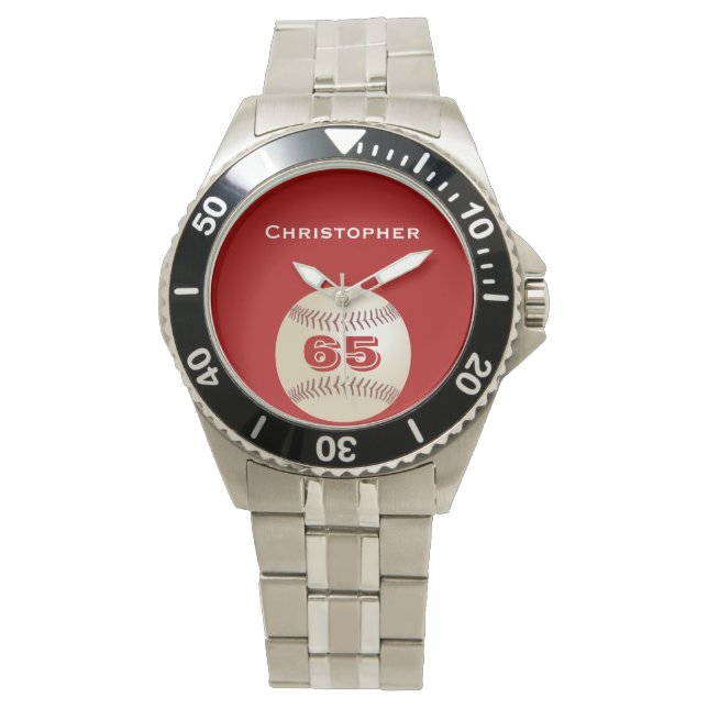 65e Anniversaire Montre Poignée, Personnalisée, Ba (devant)