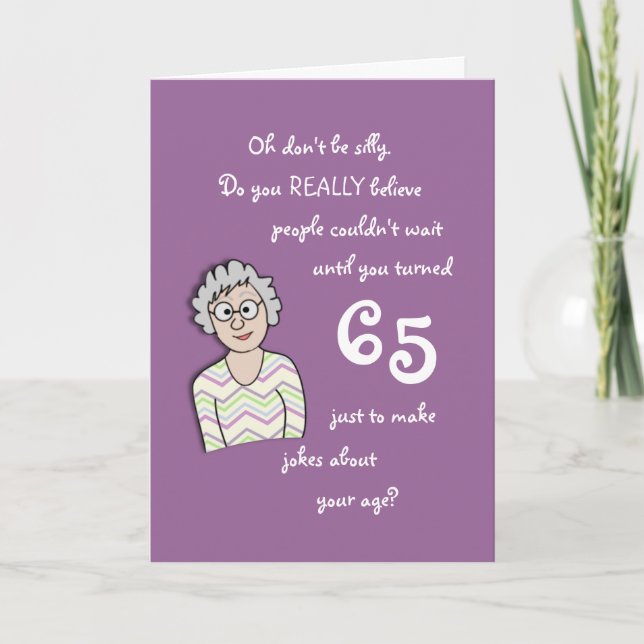 65e anniversaire pour sa carte amusante (Devant)