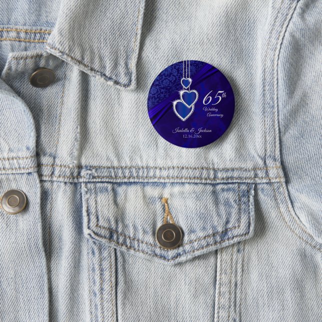 65th / 45th Wedding Anniversary Design 2 2 Inch Round Button (In Situ)