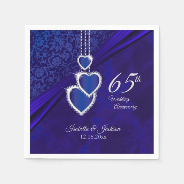 65th / 45th Wedding Sapphire Anniversary Napkin (Front)