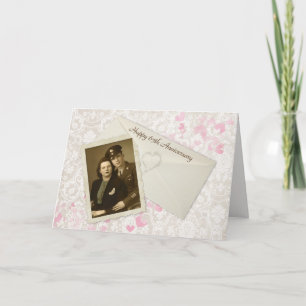65th Anniversary Snapshot On Damask Card