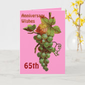 65th Anniversary wishes, customisable Card (Yellow Flower)