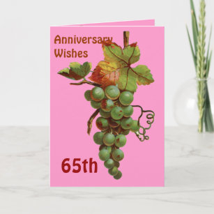 65th Anniversary wishes, customisable Card