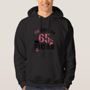 65th Birthday 65 Years Old Cat Mom Cat Lover Birth Hoodie
