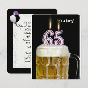 65th Birthday Beer Party Invitation