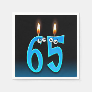 65th birthday candle with eyeballs napkin