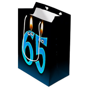 65th Birthday Candles Medium Gift Bag