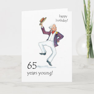 65th Birthday Card - Man Dancing