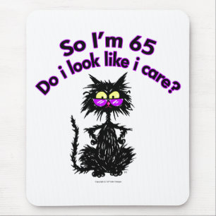 65th Birthday Cat Mouse Pad