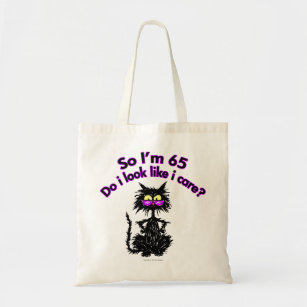 65th Birthday Cat Tote Bag