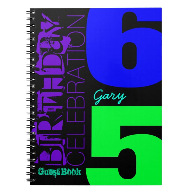 65th Birthday Celebration POP Custom guest Book (Front)