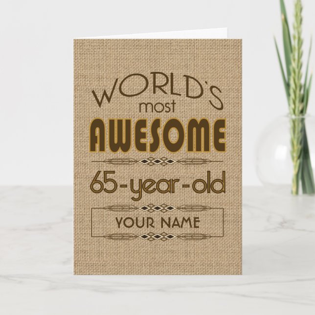 65th Birthday Celebration World Best Fabulous Card (Front)