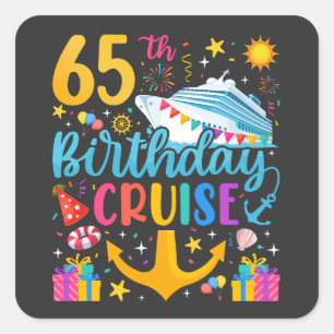 65th Birthday Cruise B-Day Party Square Sticker