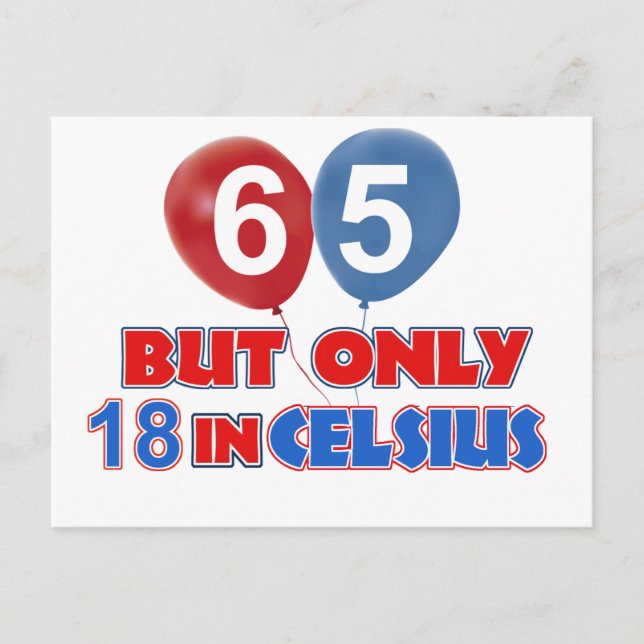 65th birthday designs postcard (Front)