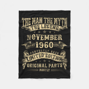 65th Birthday For Men Mythology Of November 1960  Fleece Blanket