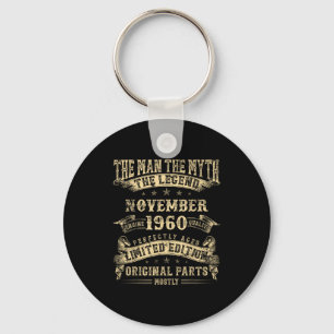 65th Birthday For Men Mythology Of November 1960  Keychain