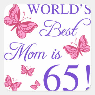 65th Birthday For Mom Square Sticker