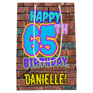 65th Birthday: Fun, Urban Graffiti Inspired Look Medium Gift Bag