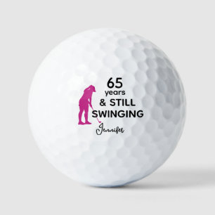 65th Birthday Funny Women Golfer Still Swinging Golf Balls