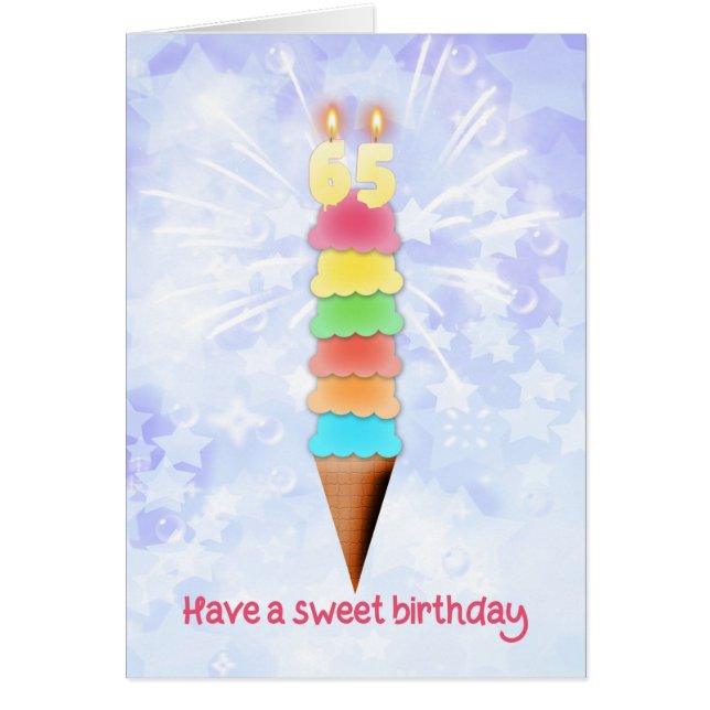 65th  Birthday Giant Ice Cream (Front)