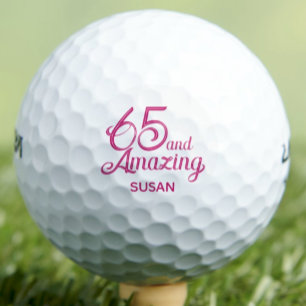 65th Birthday Gift Chic Pink Custom Keepsake Golf Balls