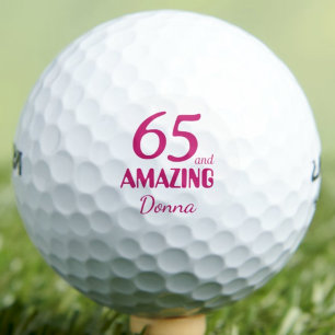 65th Birthday Gift for Cousin Pink Amazing Chic Golf Balls