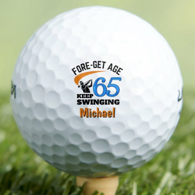 65th Birthday Gift for Dad Cool Blue Golf Balls (Creator Uploaded)