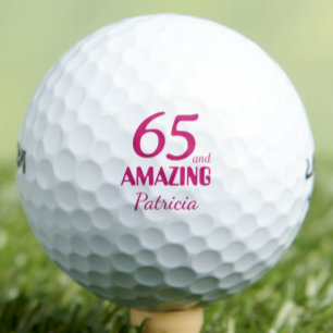 65th Birthday Gift for Mom Pink Amazing Golfer Golf Balls