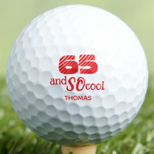 65th Birthday Gift SO Cool Orange Red Custom Golf Balls