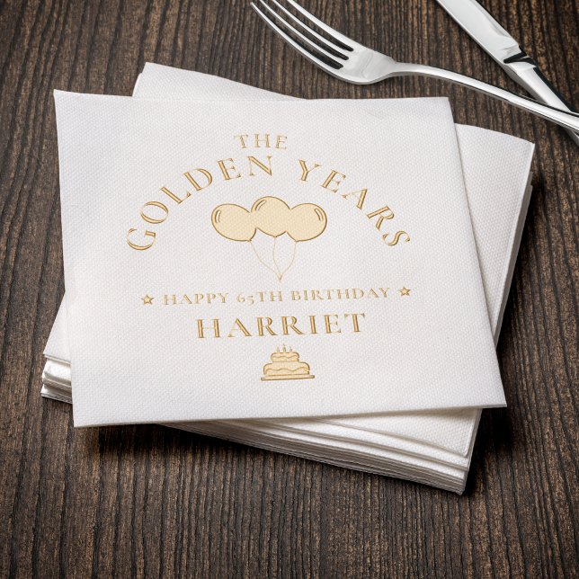 65th Birthday Golden Years Foil Napkins (65th Birthday Golden Years Foil Napkins
)